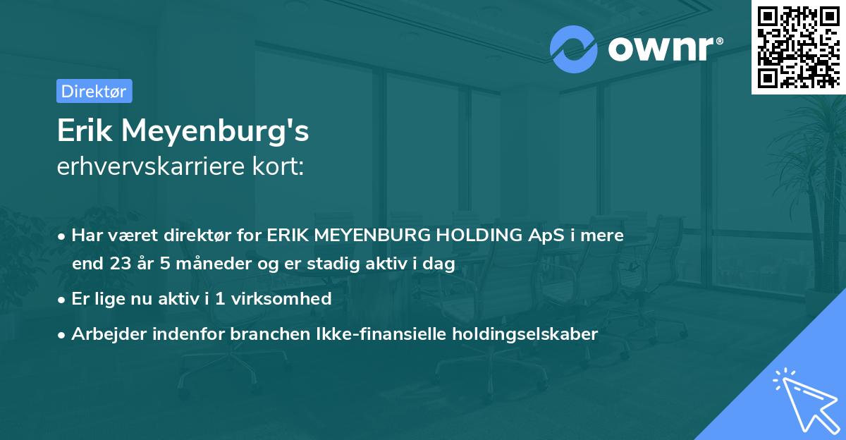 Erik Meyenburg's erhvervskarriere kort
