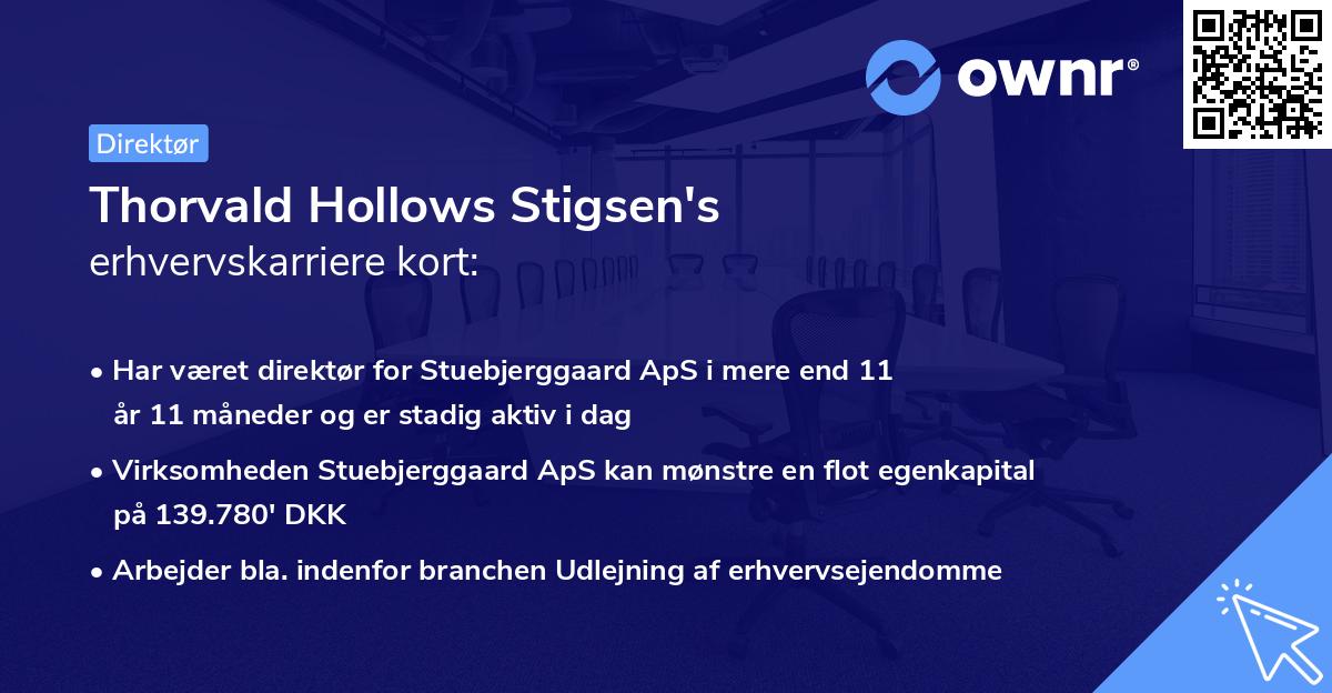 Thorvald Hollows Stigsen's erhvervskarriere kort