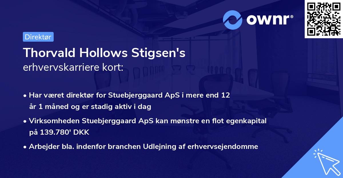 Thorvald Hollows Stigsen's erhvervskarriere kort