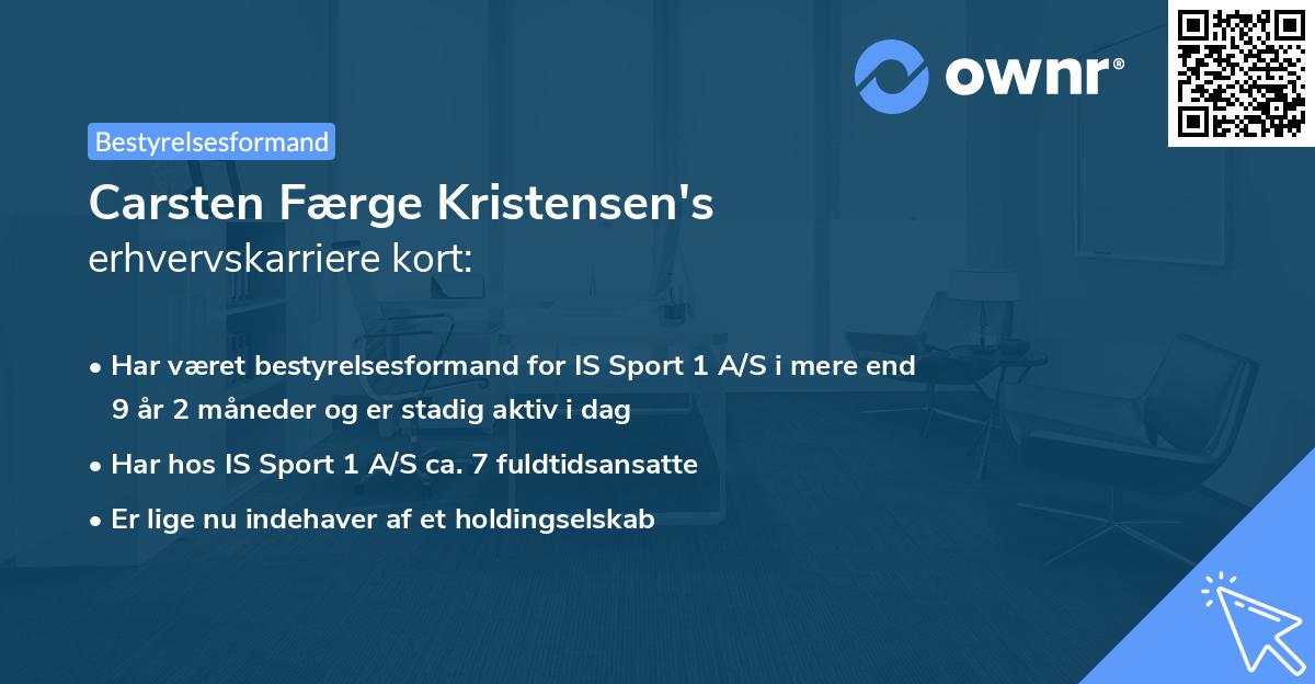 Carsten Færge Kristensen's erhvervskarriere kort