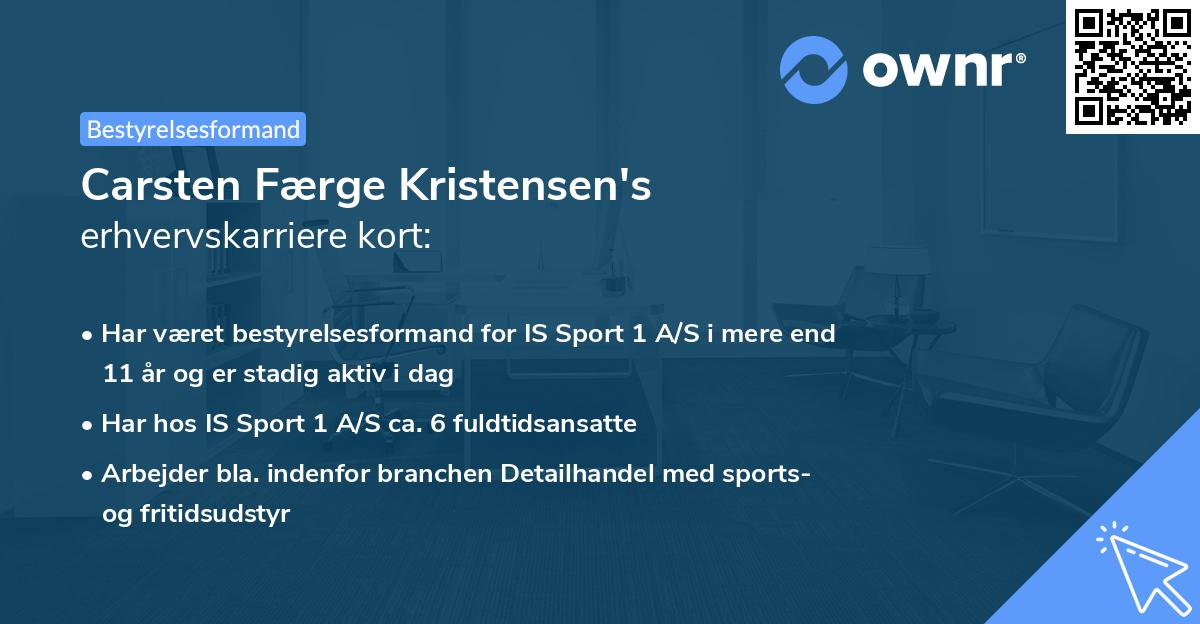 Carsten Færge Kristensen's erhvervskarriere kort