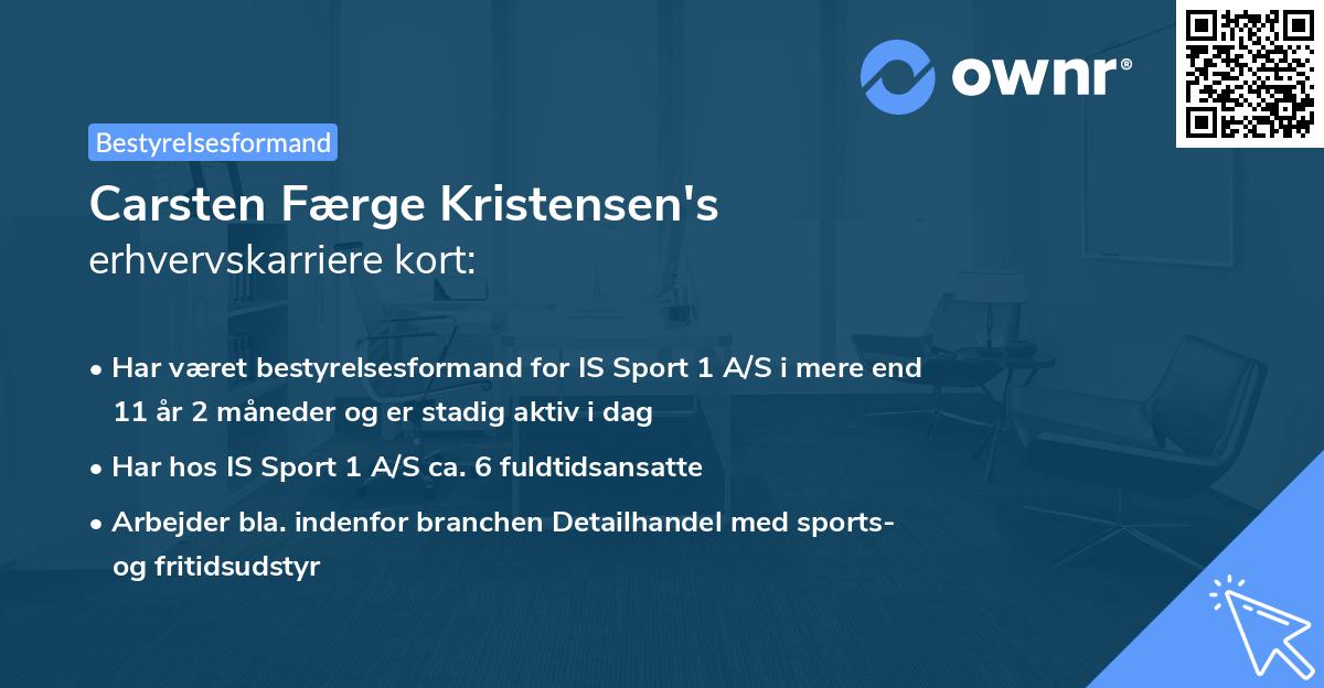 Carsten Færge Kristensen's erhvervskarriere kort