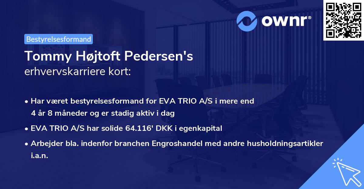 Tommy Højtoft Pedersen's erhvervskarriere kort