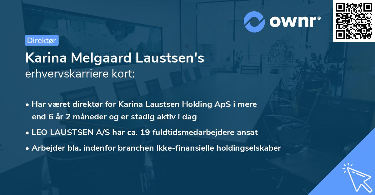 Karina Melgaard Laustsen's erhvervskarriere kort