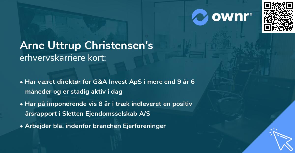 Arne Uttrup Christensen's erhvervskarriere kort