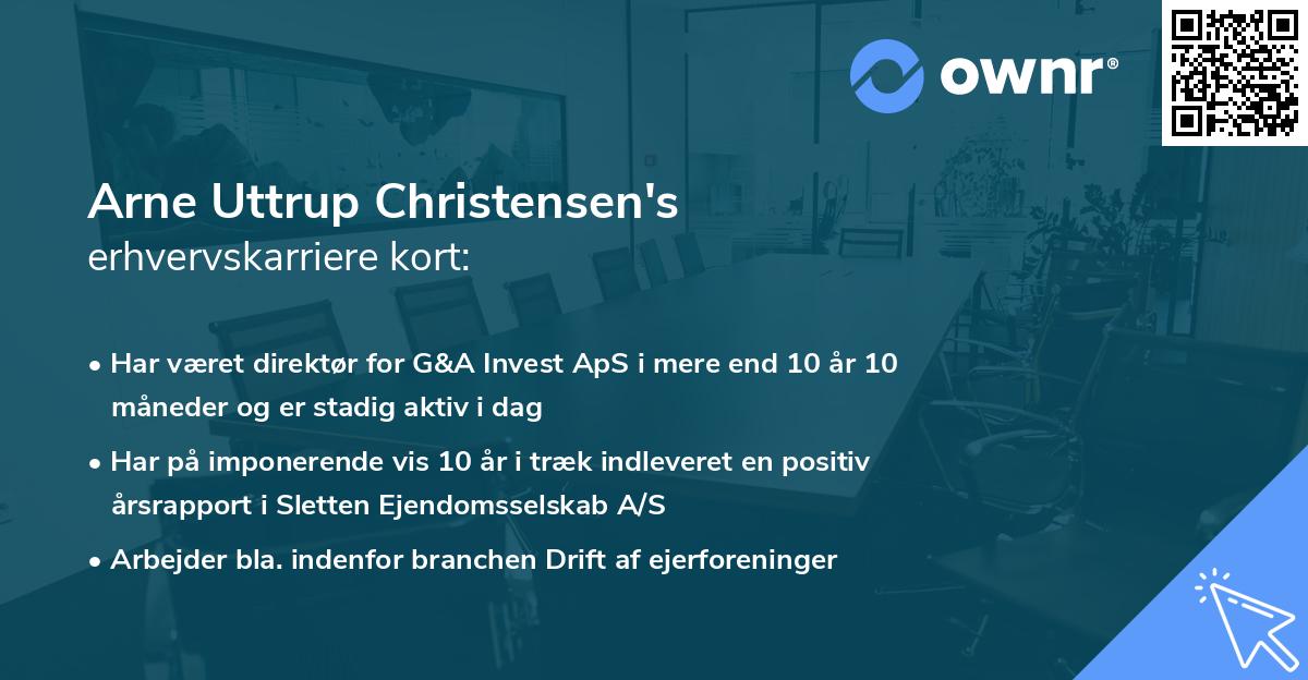 Arne Uttrup Christensen's erhvervskarriere kort