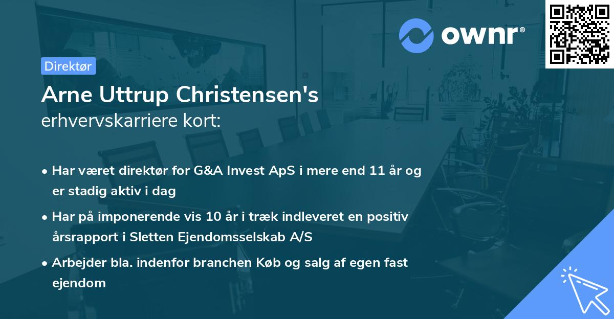 Arne Uttrup Christensen's erhvervskarriere kort