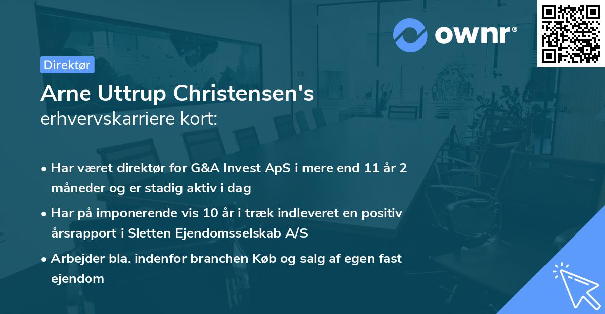 Arne Uttrup Christensen's erhvervskarriere kort