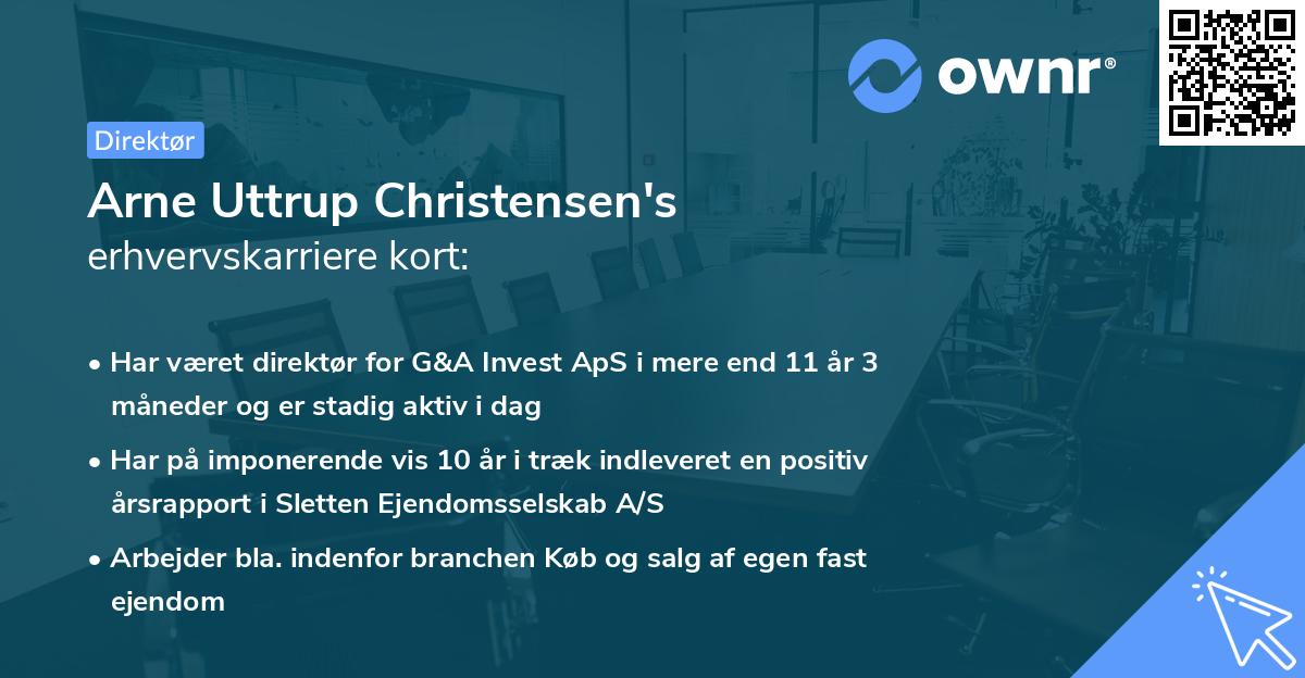 Arne Uttrup Christensen's erhvervskarriere kort