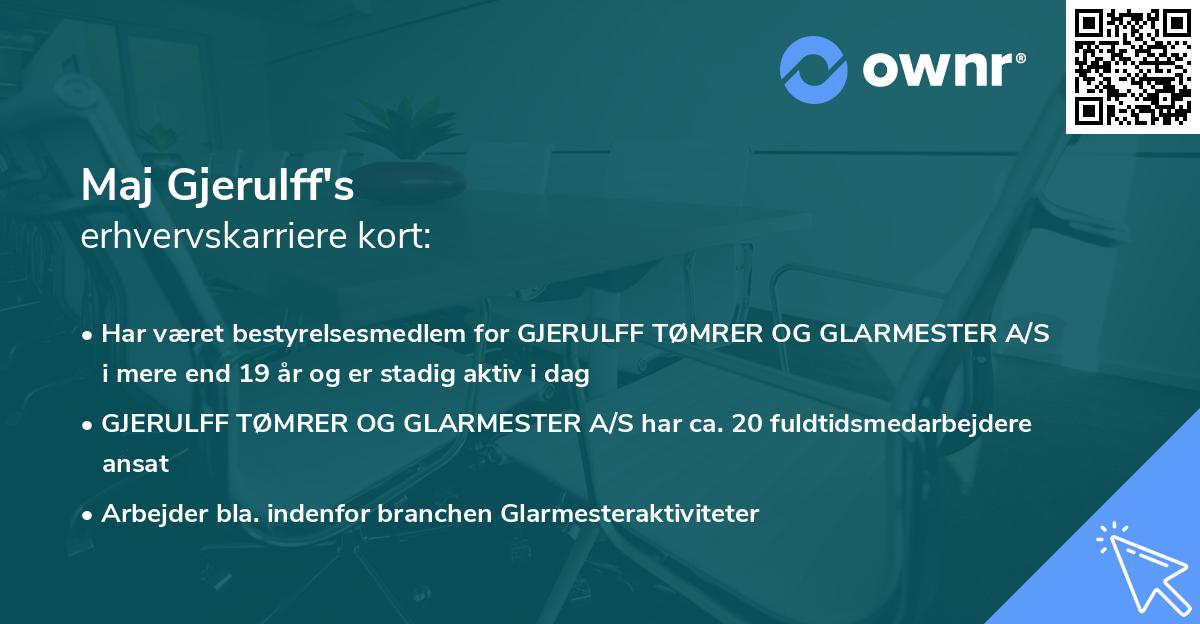 Maj Gjerulff's erhvervskarriere kort