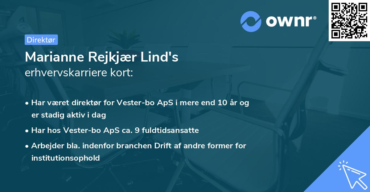 Marianne Rejkjær Lind's erhvervskarriere kort