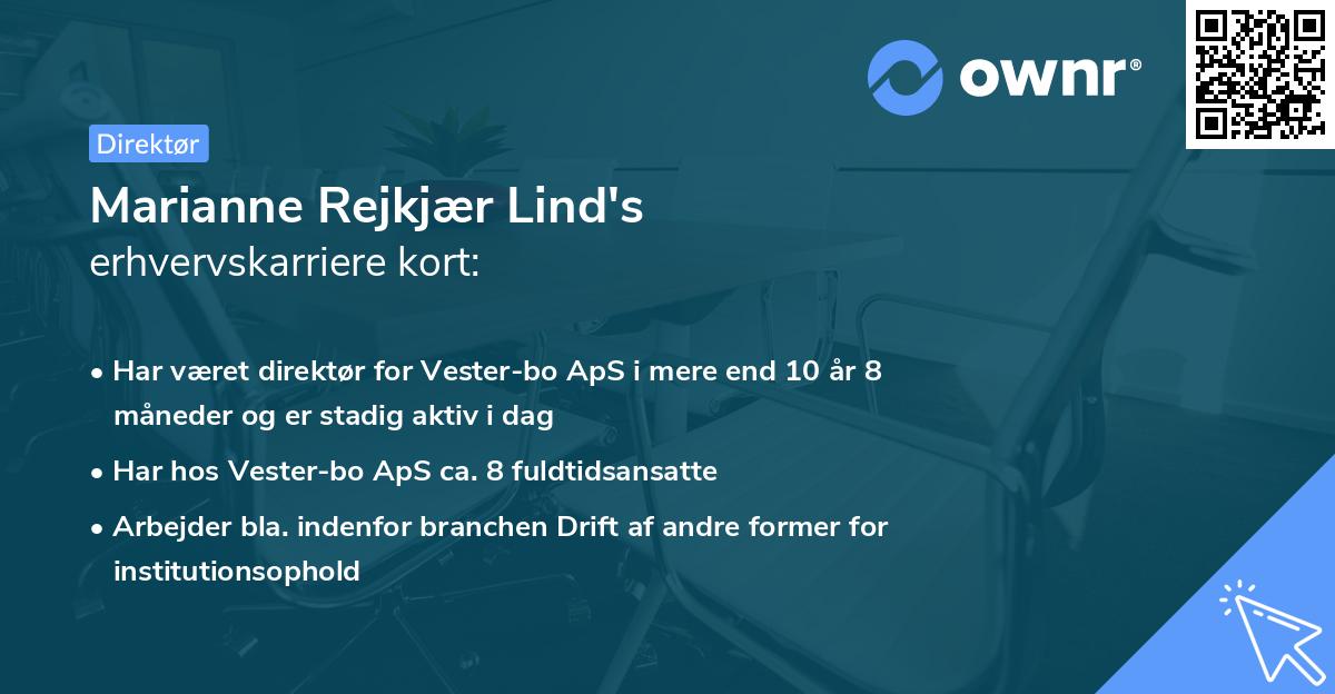 Marianne Rejkjær Lind's erhvervskarriere kort