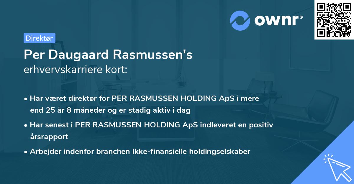 Per Daugaard Rasmussen's erhvervskarriere kort