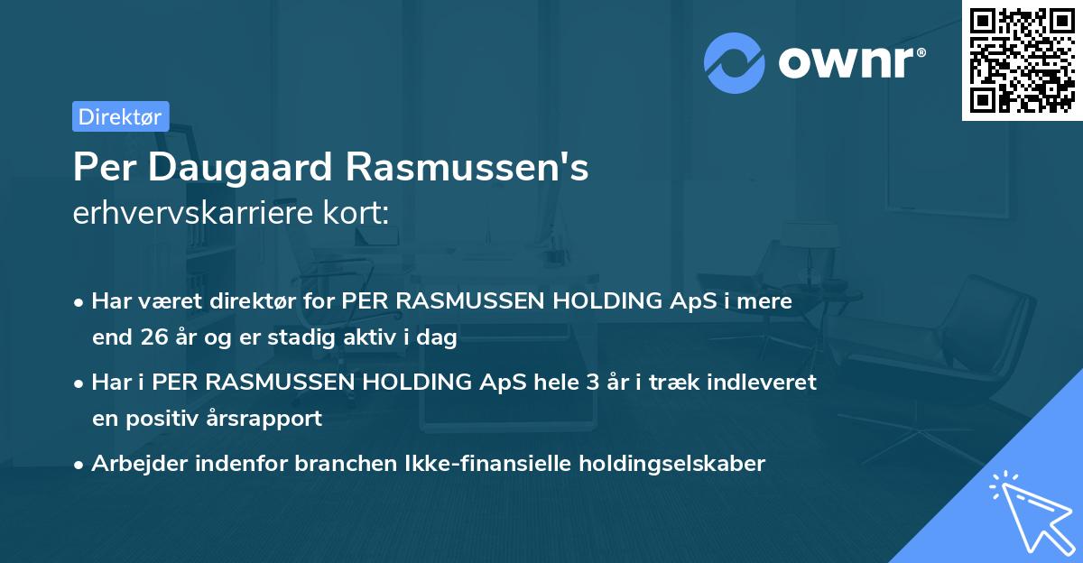 Per Daugaard Rasmussen's erhvervskarriere kort
