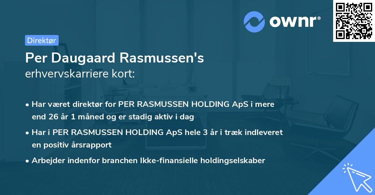 Per Daugaard Rasmussen's erhvervskarriere kort