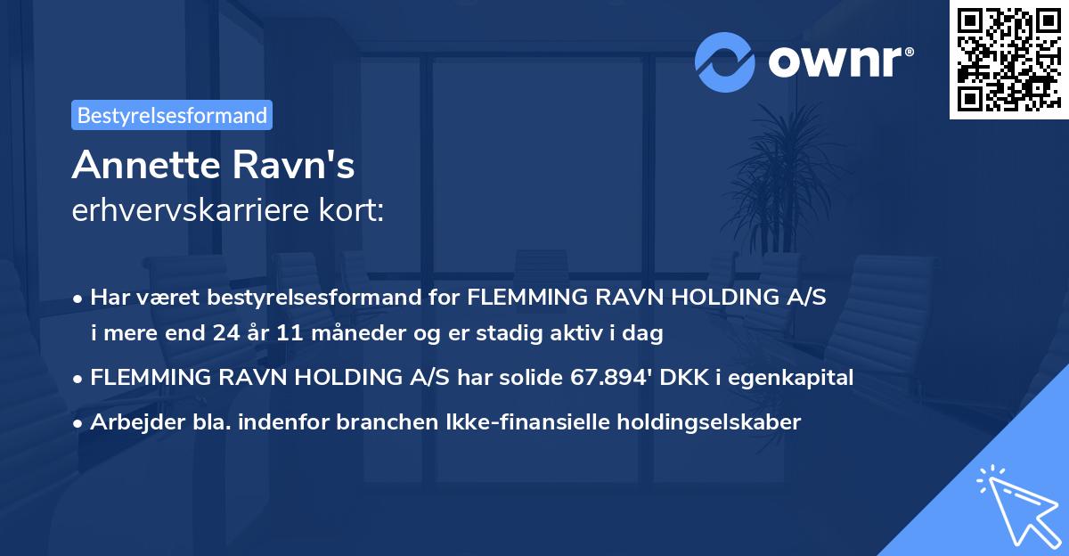 Annette Ravn's erhvervskarriere kort