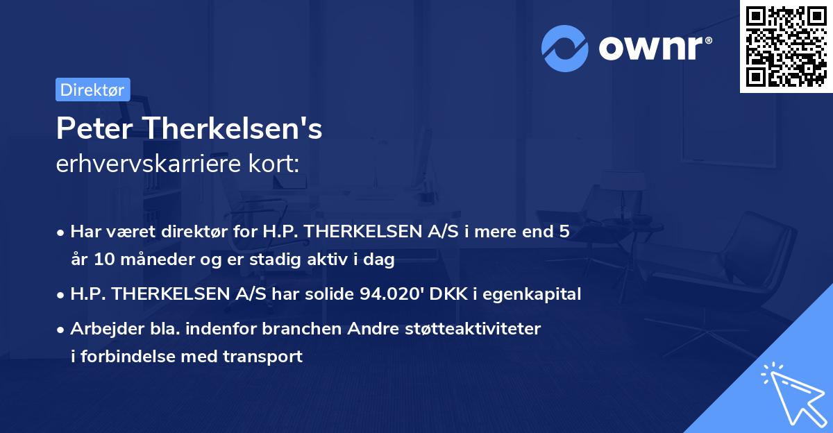 Peter Therkelsen's erhvervskarriere kort