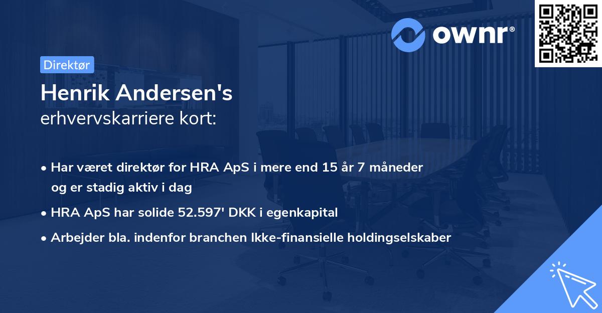 Henrik Andersen's erhvervskarriere kort