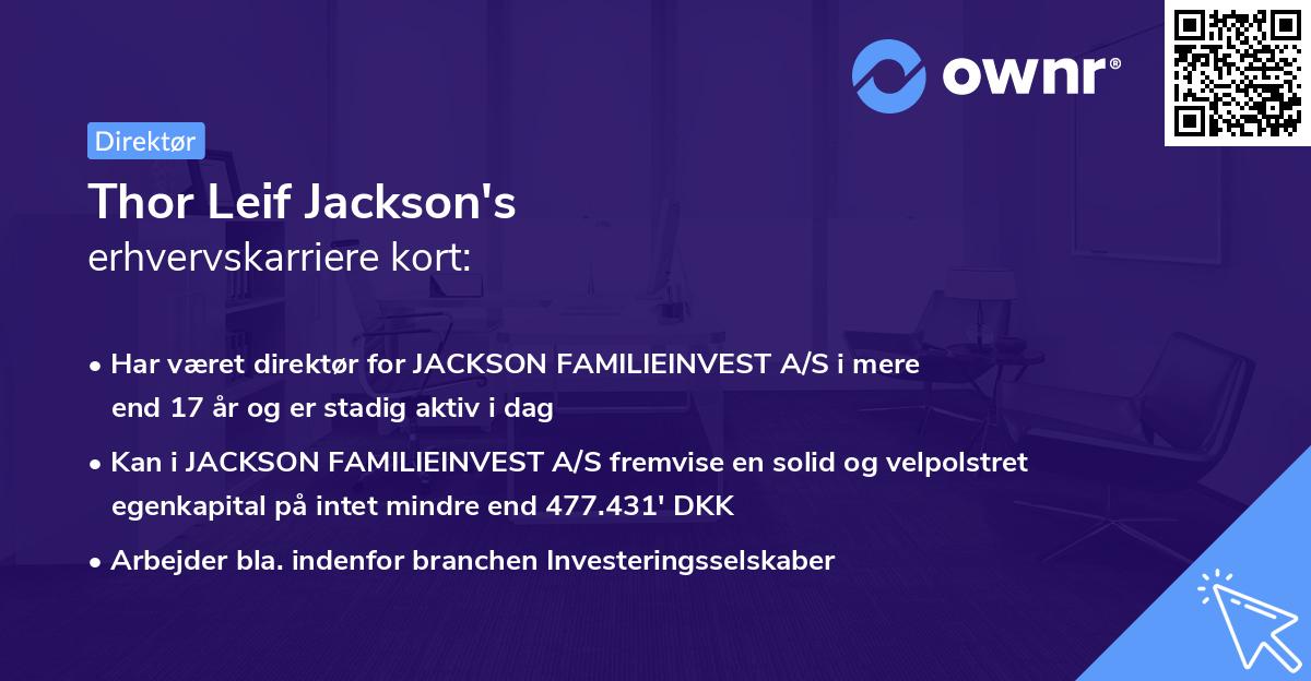 Thor Leif Jackson's erhvervskarriere kort