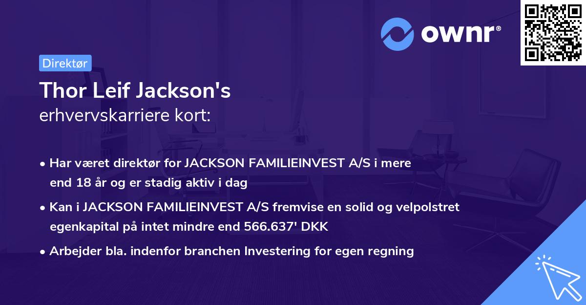 Thor Leif Jackson's erhvervskarriere kort