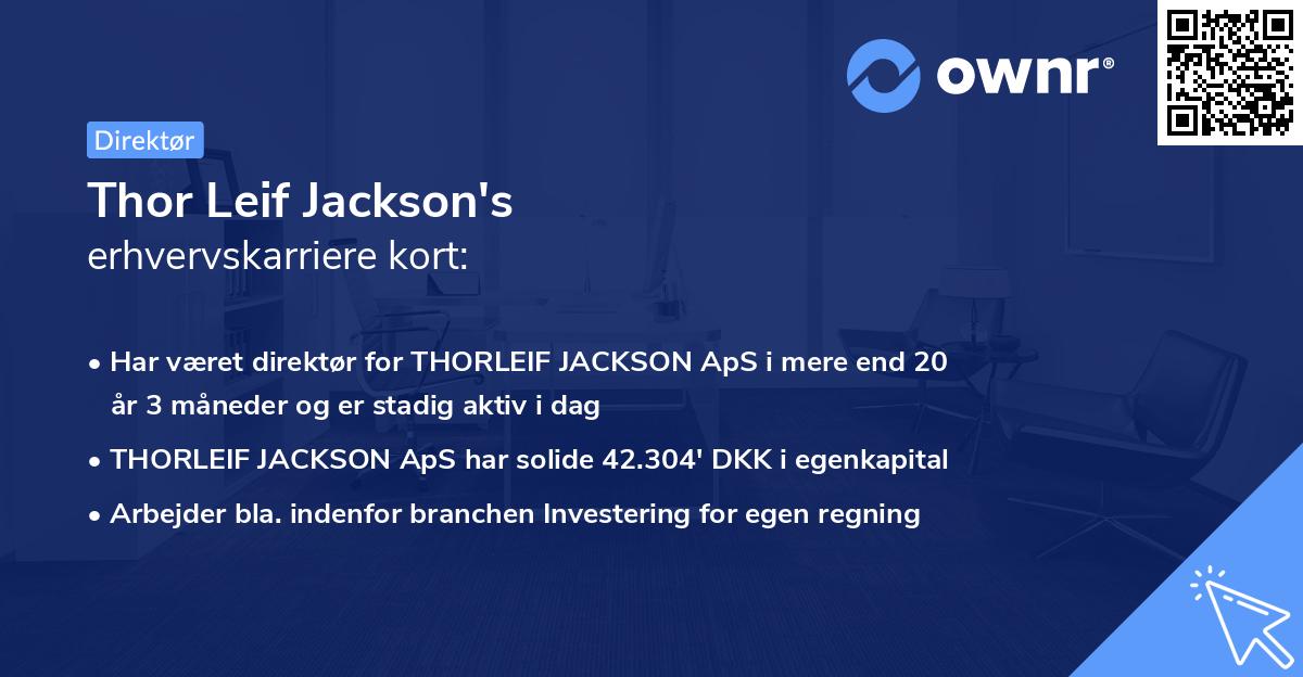 Thor Leif Jackson's erhvervskarriere kort