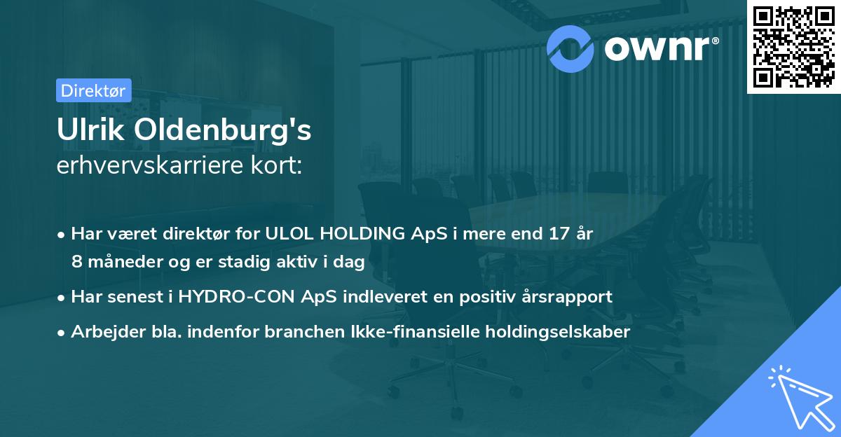 Ulrik Oldenburg's erhvervskarriere kort