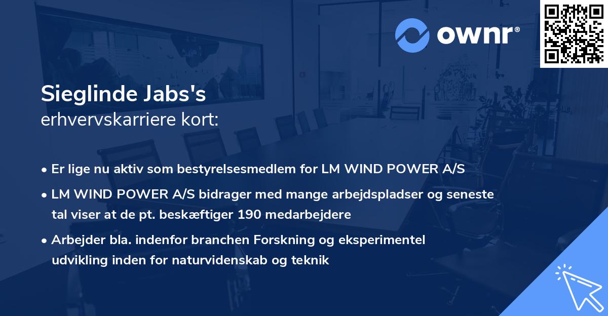 Sieglinde Jabs's erhvervskarriere kort