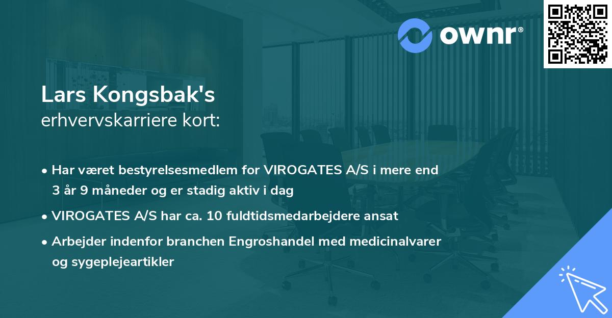 Lars Kongsbak's erhvervskarriere kort