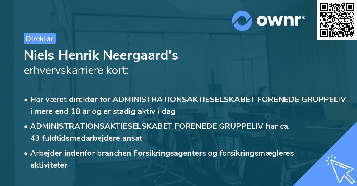 Niels Henrik Neergaard's erhvervskarriere kort