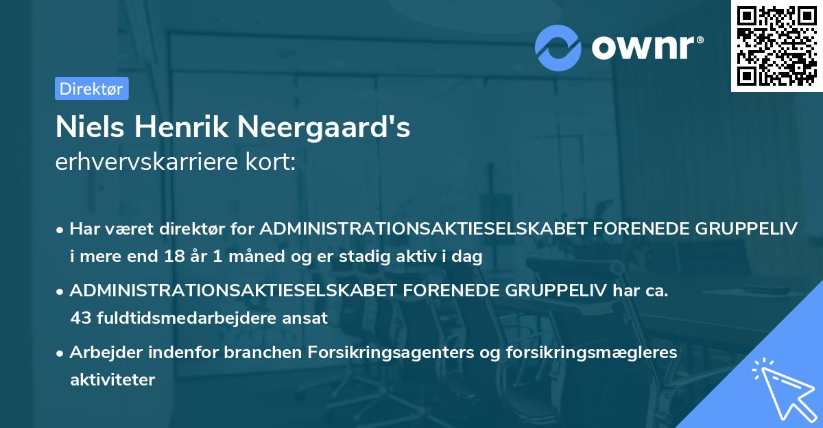 Niels Henrik Neergaard's erhvervskarriere kort