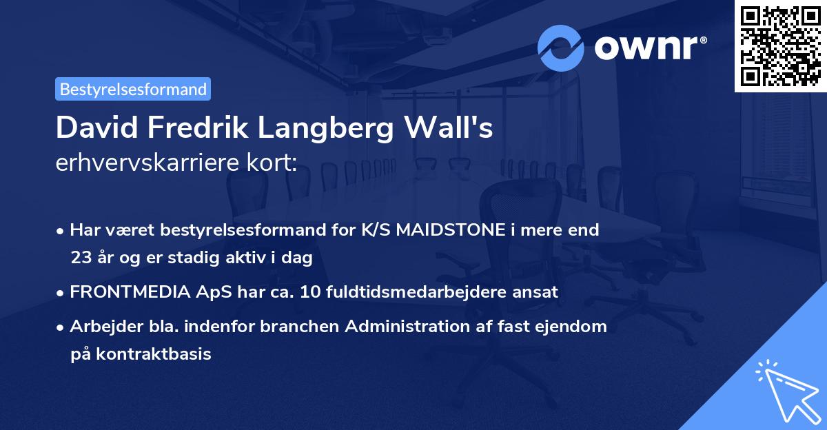 David Fredrik Langberg Wall's erhvervskarriere kort