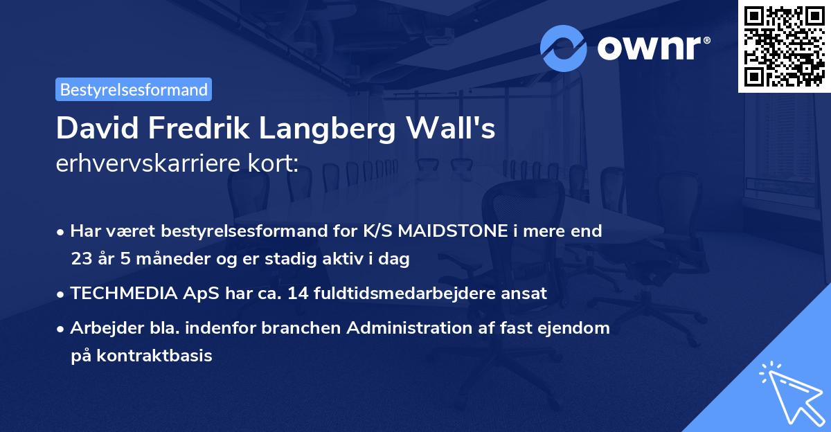 David Fredrik Langberg Wall's erhvervskarriere kort