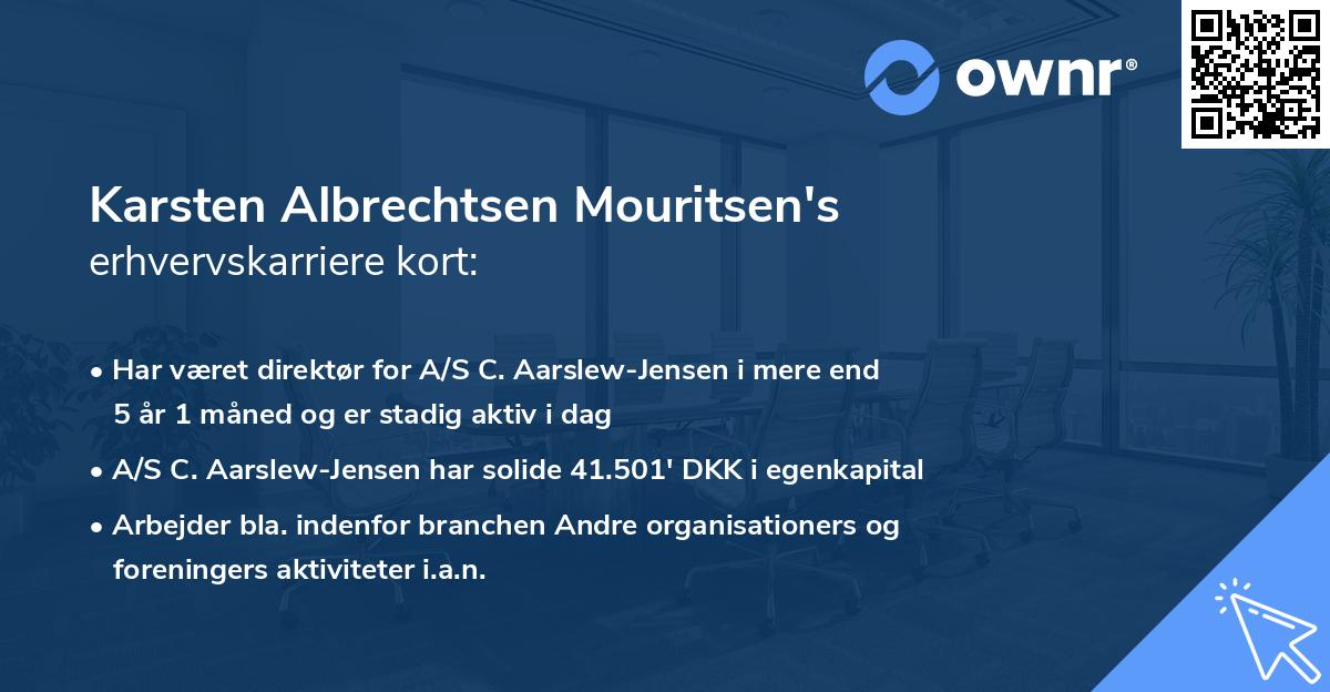 Karsten Albrechtsen Mouritsen's erhvervskarriere kort