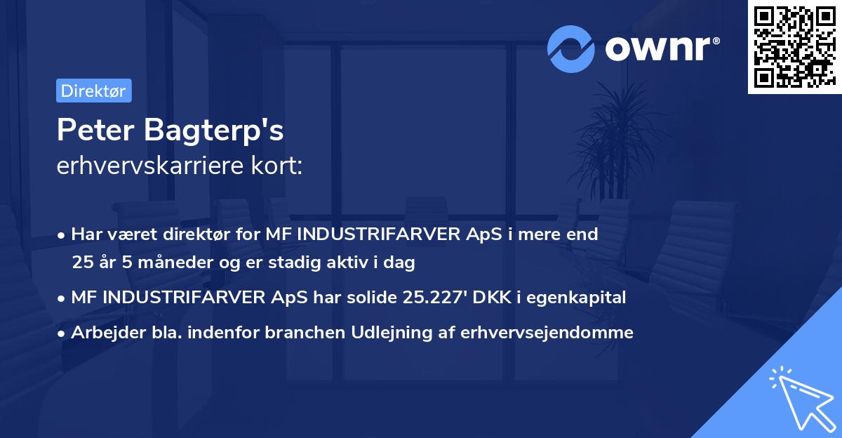Peter Bagterp's erhvervskarriere kort