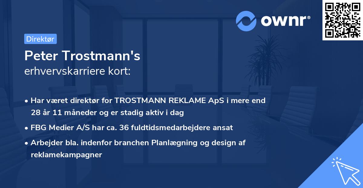 Peter Trostmann's erhvervskarriere kort