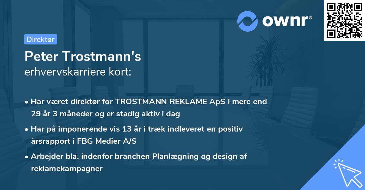 Peter Trostmann's erhvervskarriere kort