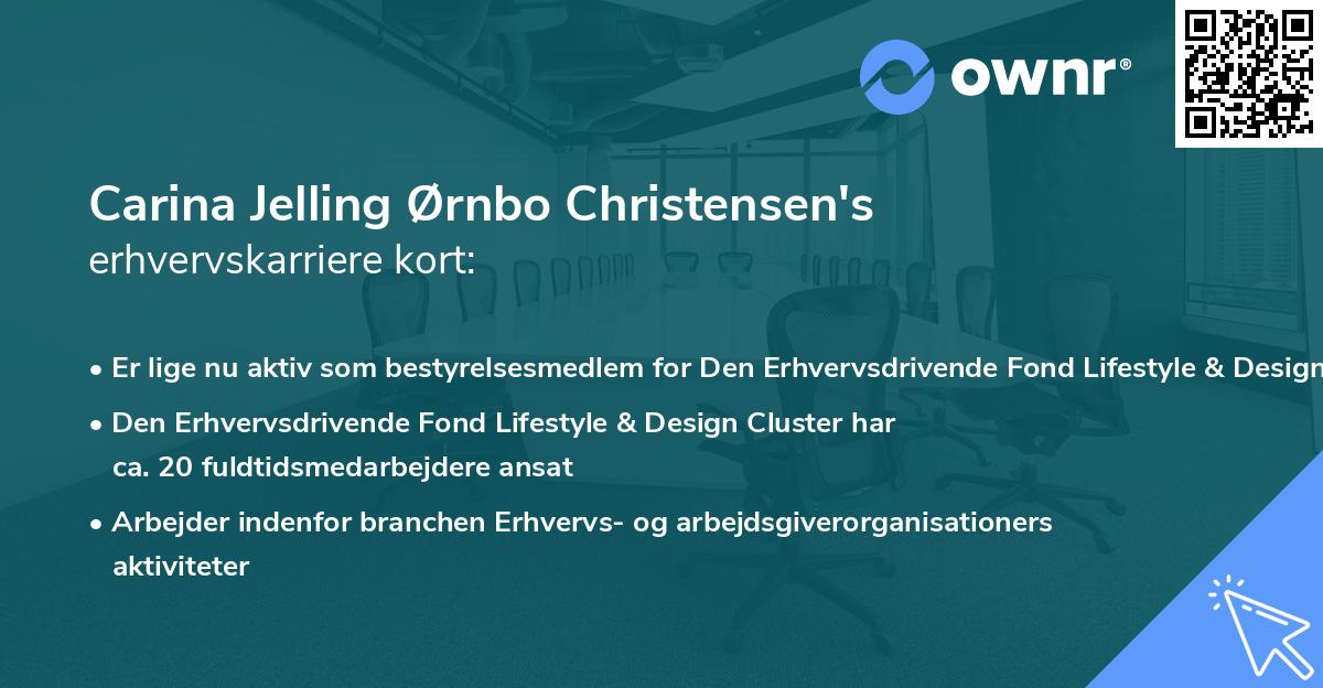 Carina Jelling Ørnbo Christensen's erhvervskarriere kort