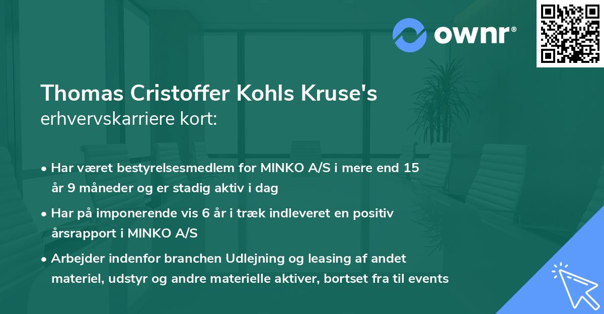 Thomas Cristoffer Kohls Kruse's erhvervskarriere kort