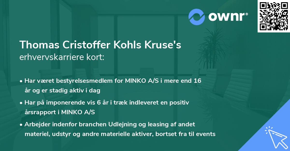 Thomas Cristoffer Kohls Kruse's erhvervskarriere kort