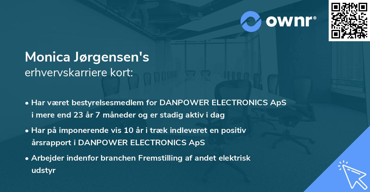 Monica Jørgensen's erhvervskarriere kort