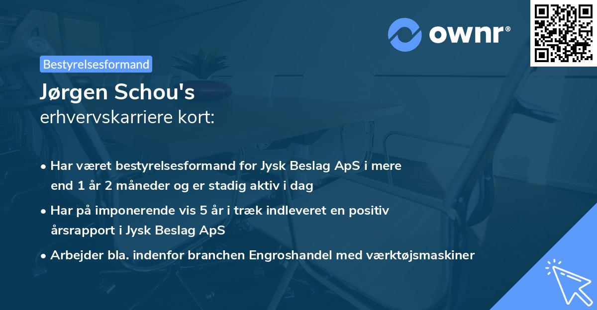 Jørgen Schou's erhvervskarriere kort