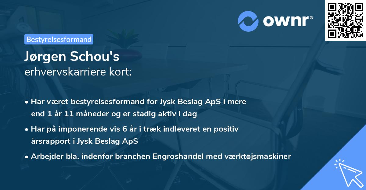 Jørgen Schou's erhvervskarriere kort
