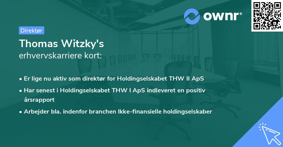 Thomas Witzky's erhvervskarriere kort