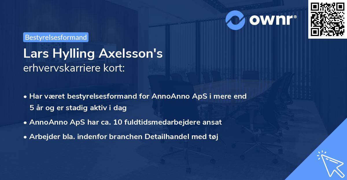 Lars Hylling Axelsson's erhvervskarriere kort