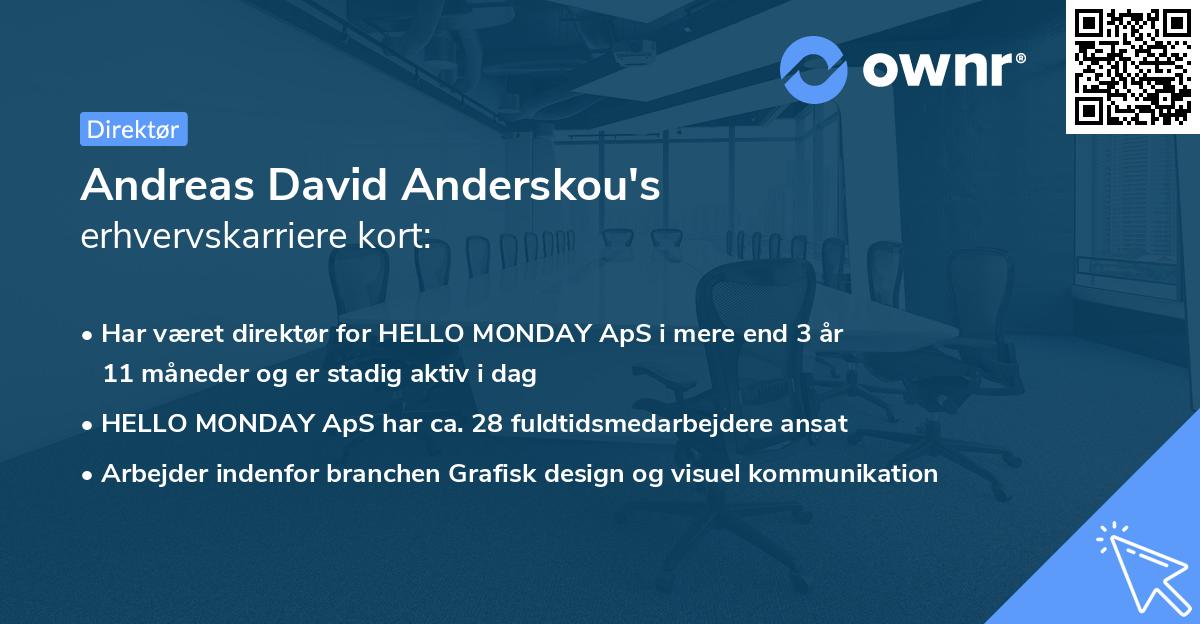 Andreas David Anderskou's erhvervskarriere kort