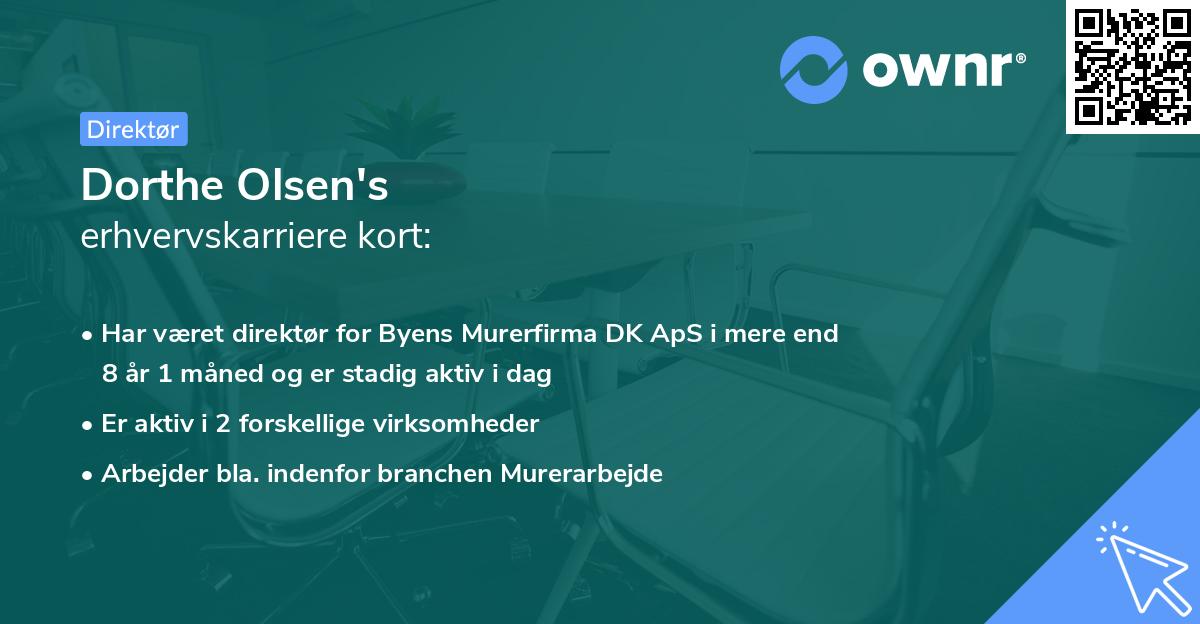 Dorthe Olsen's erhvervskarriere kort
