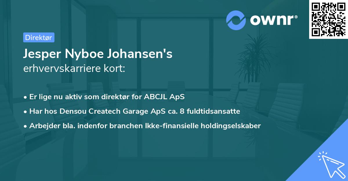 Jesper Nyboe Johansen's erhvervskarriere kort