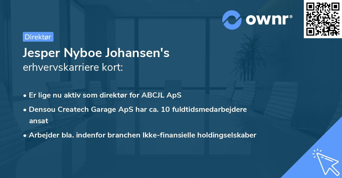 Jesper Nyboe Johansen's erhvervskarriere kort
