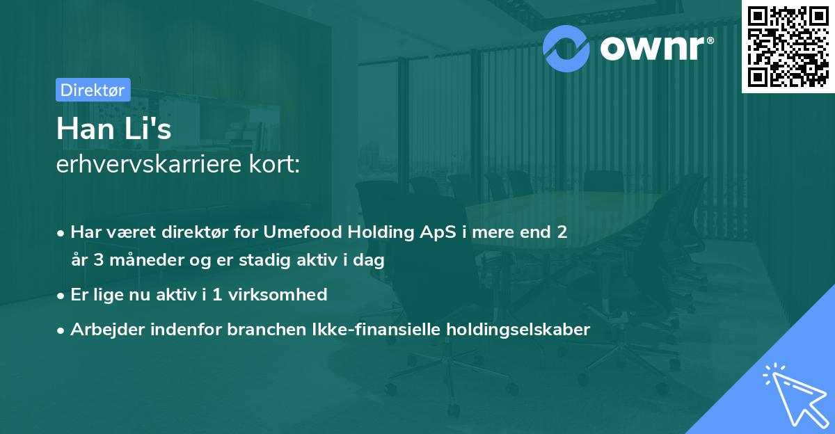 Han Li's erhvervskarriere kort