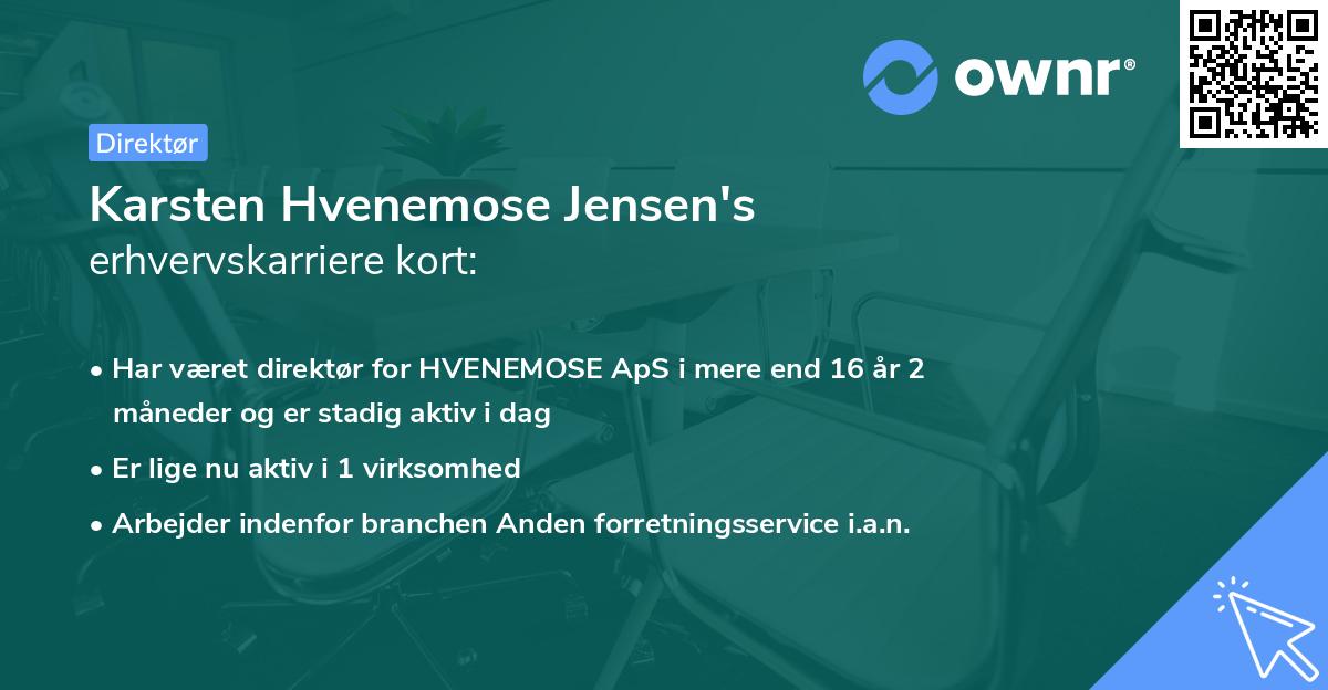 Karsten Hvenemose Jensen's erhvervskarriere kort